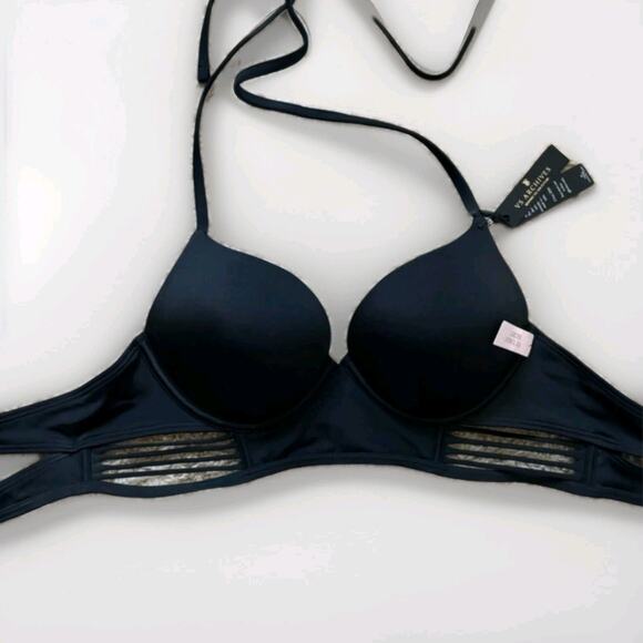 VS Archives Swim Bikini Top Victoria Secret Strappy Sided Bombshell Push Up 34DD - Picture 5 of 16
